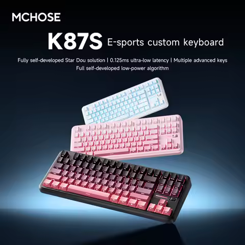 MCHOSE K87S Keyboard Three Model Mechanical Magnetic Knob Control Gaming Hot Swappable Custom Keyboard For Laptop PC