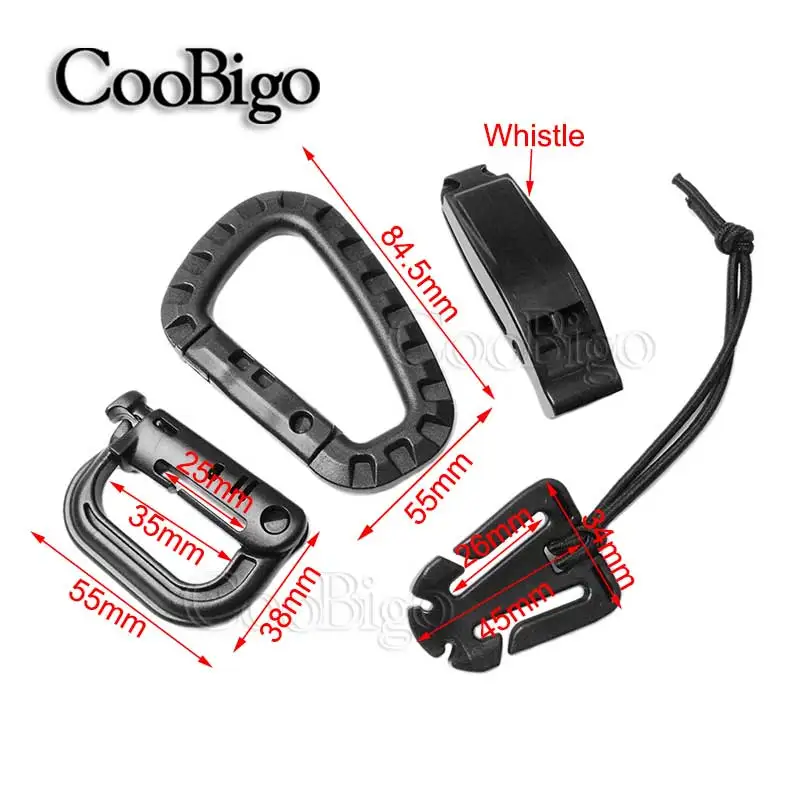 Buckle Set Webbing Dominator Elastic Rope Grimloc Carabiner Survival Whistle Outdoor Military Backpack Tactical Molle Bag Kits