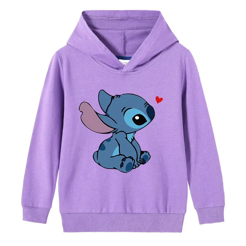 

MINISO Disney Stitch 2023 Spring and Autumn Casual Boys and Girls Hooded Sweatshirt Children's Top Jacket Long Sleeve Sweatshirt