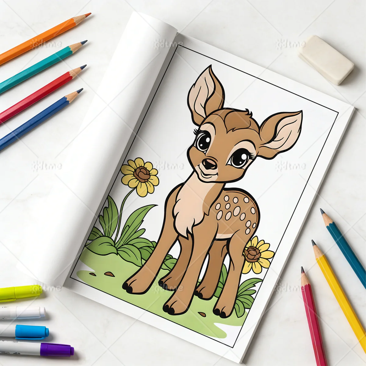 Erwachsenen-Malbuch mit Cartoon-Meerestieren und Dinosauriern, DIY-Ausmalbuch, Geburtstagsgeschenk ﻿ – Detail 9