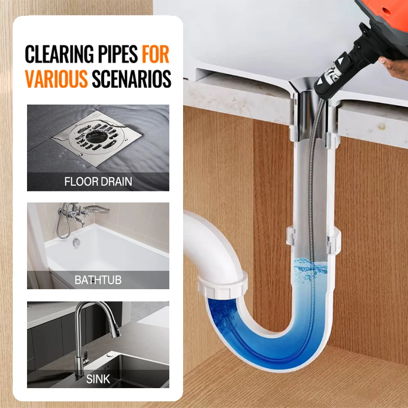 K-46 SinkSnake senza fili cancella blocchi resistenti in una macchina per la pulizia degli scarichi da 3/4" a 3"