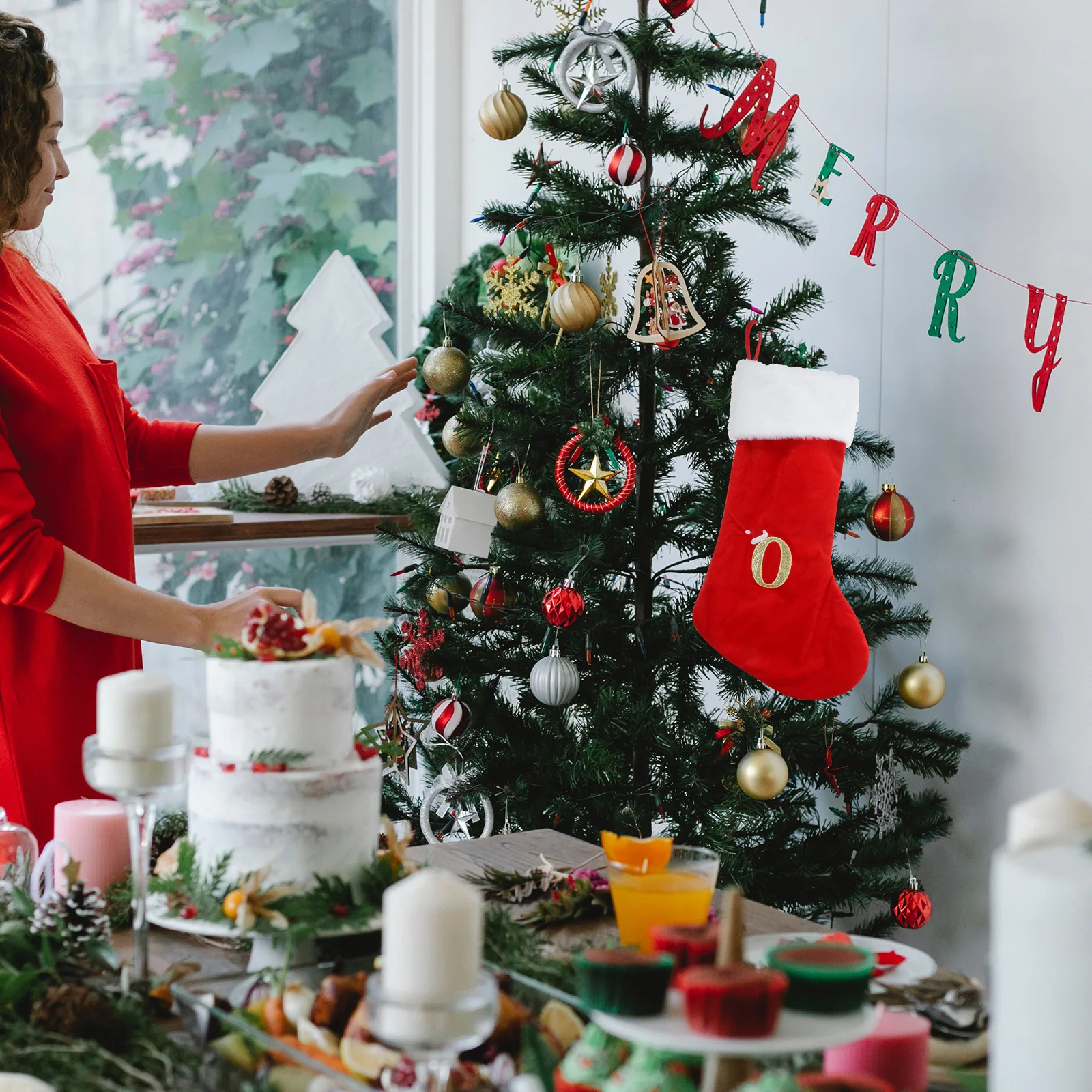 

Christmas Socks Cartoon Design Large Xmas Stocking For Tree Hanging Decor Holiday Gift Bag Festival Decoration Xmas Candy