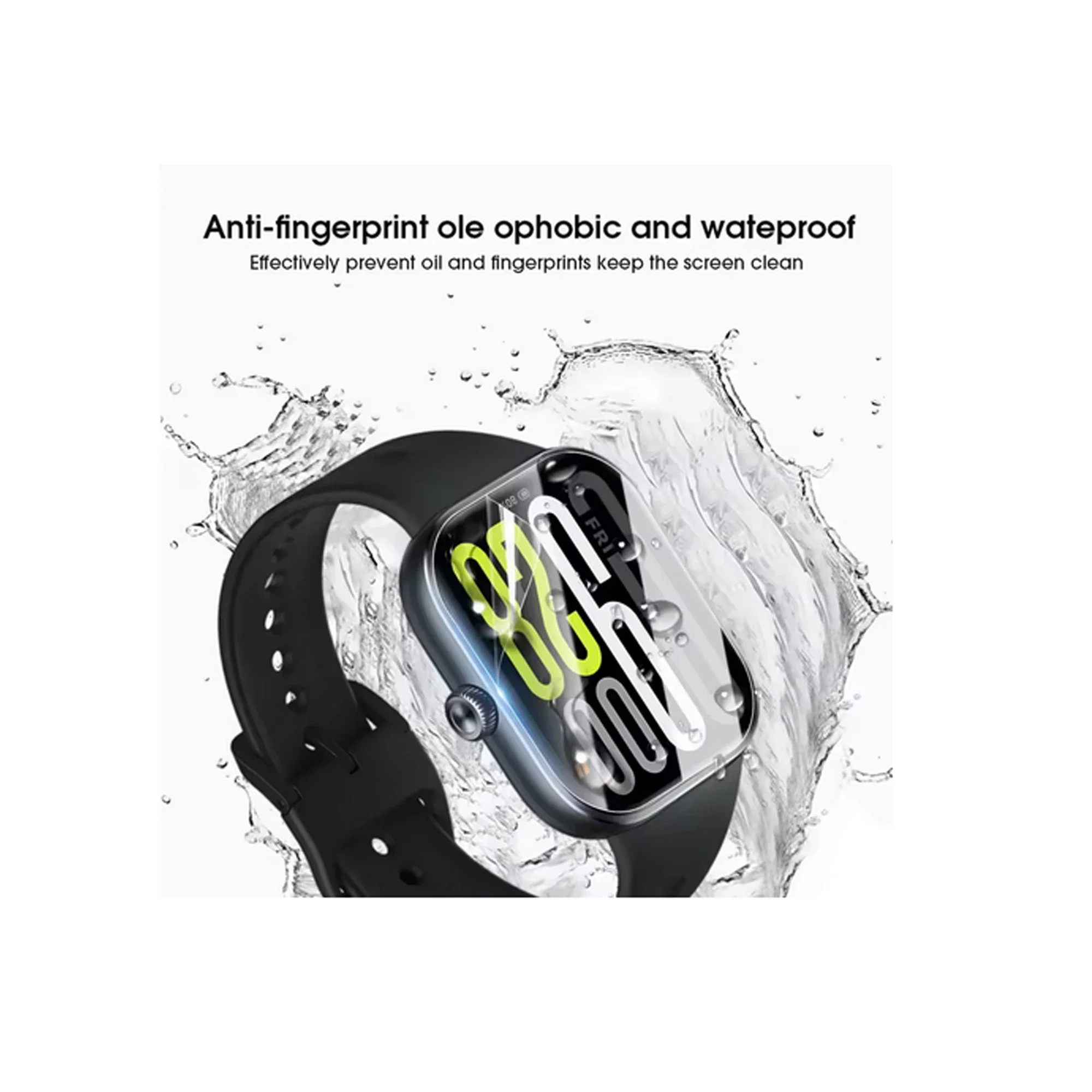 واقي شاشة لساعة Redmi Watch 5 HD 3D طبقة حماية كاملة من الزجاج