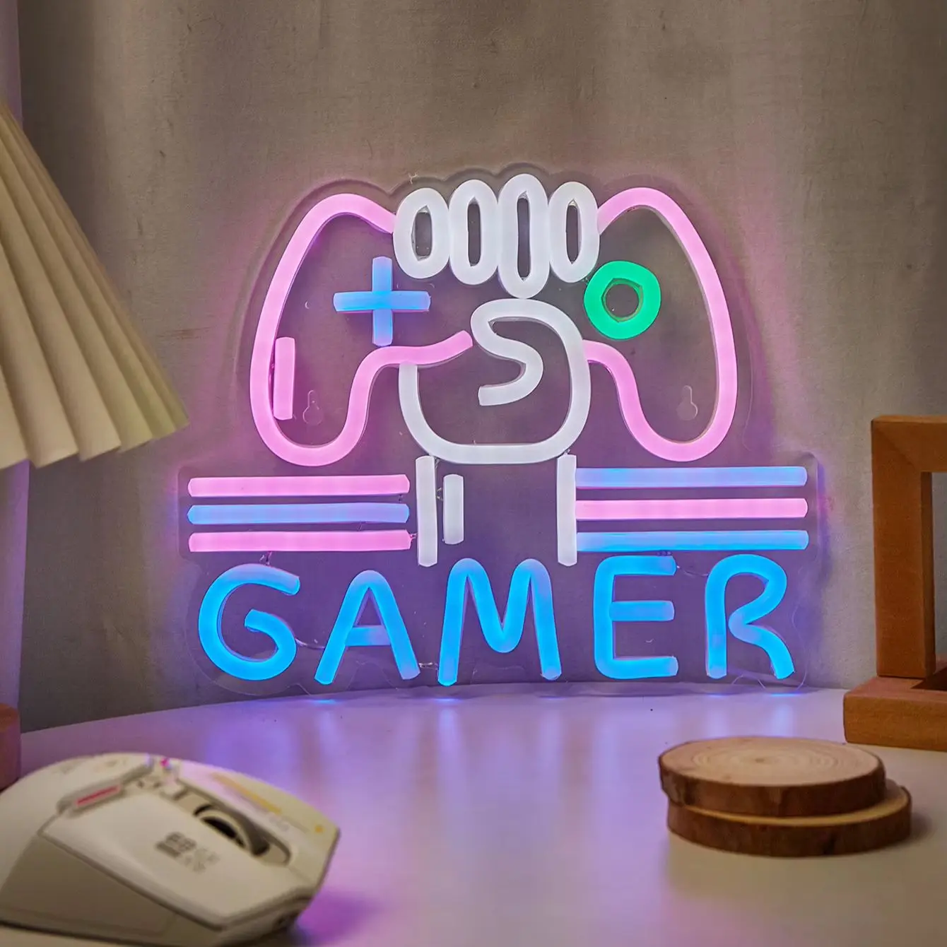 Chi-buy LED Neon GAMER USB Powered Neon Signs Night Light 3D Wall Art Bedroom Living Room Decor Lamp Signs