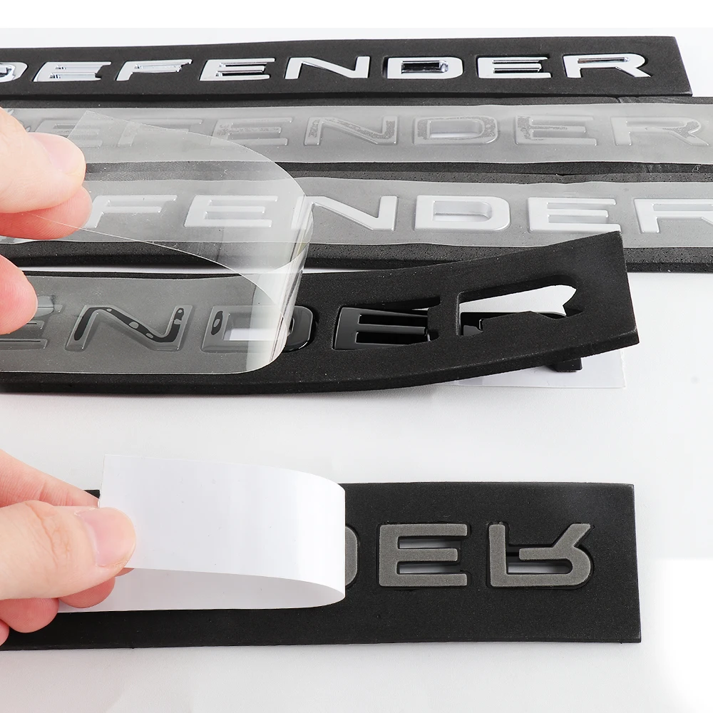 Glossy Steel Chrome ABS Emblem Car Styling Hood Trunk Letters DEFENDER Logo Badge Sticker for RANGE ROVER Accessories