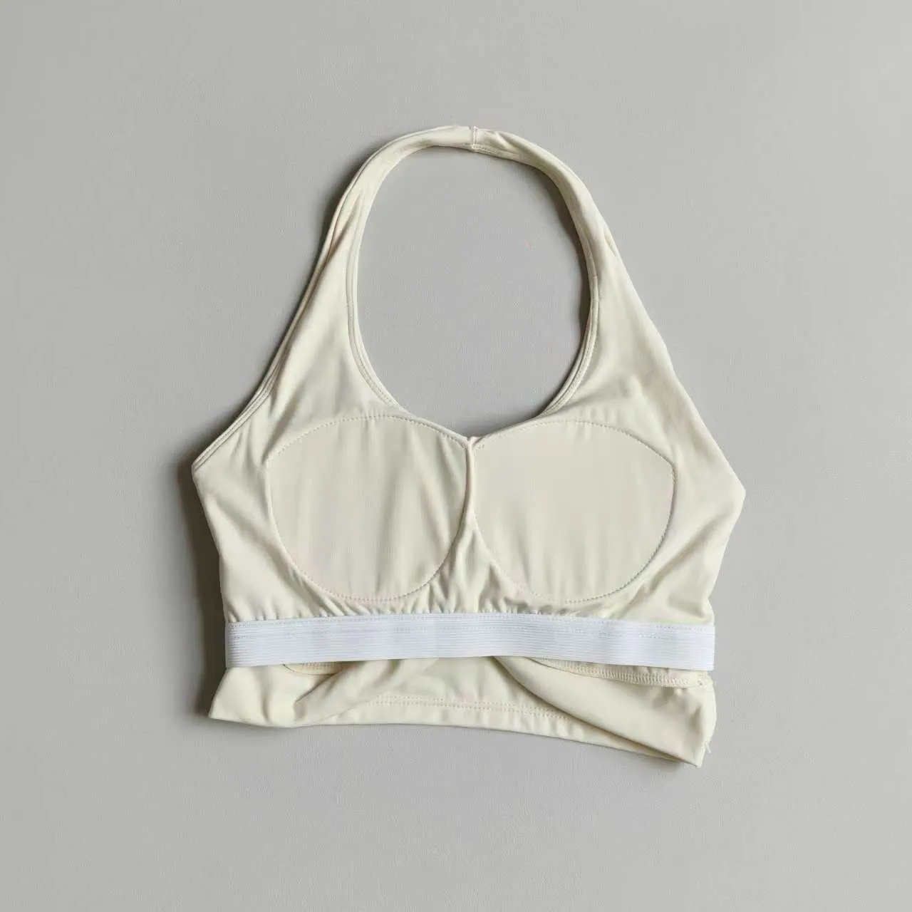 Halter-Neck Yoga-Weste für Damen, Push-up, stoßfester Sport-BH, schnelltrocknend, für Training, Pilates, mit festen Cups, Fitness-Top – Detail 5