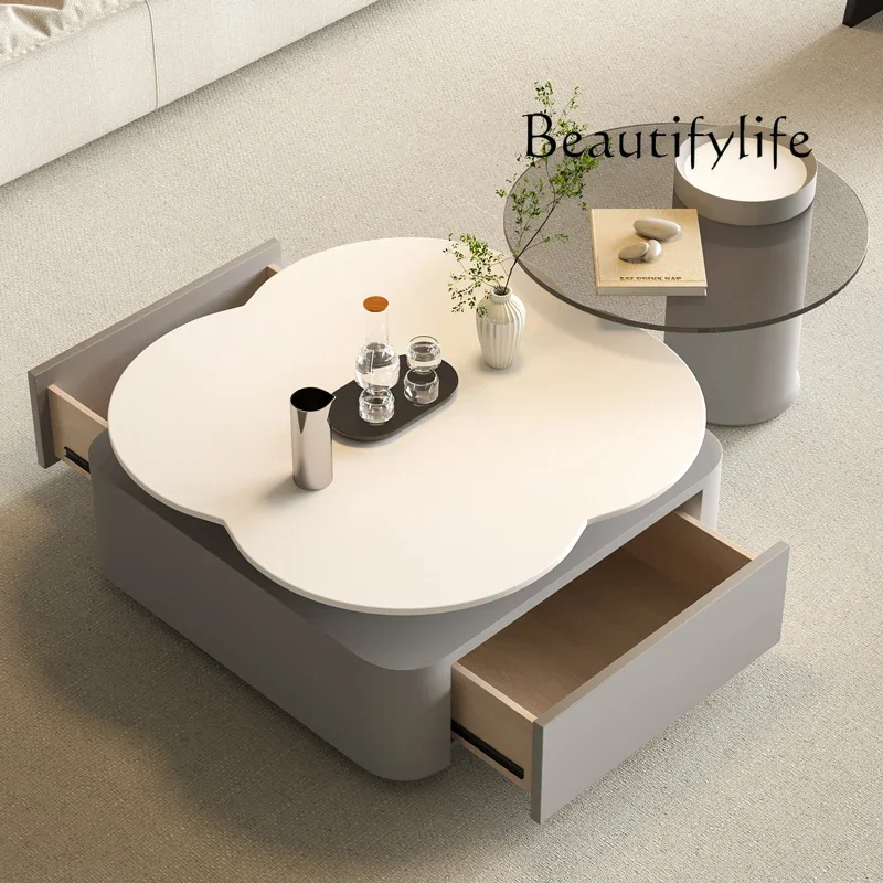 

LBTrendy Kawaii Coffee Table With Storage Design Modern Square Coffee Table Living Room Elegant Table De Salon Home