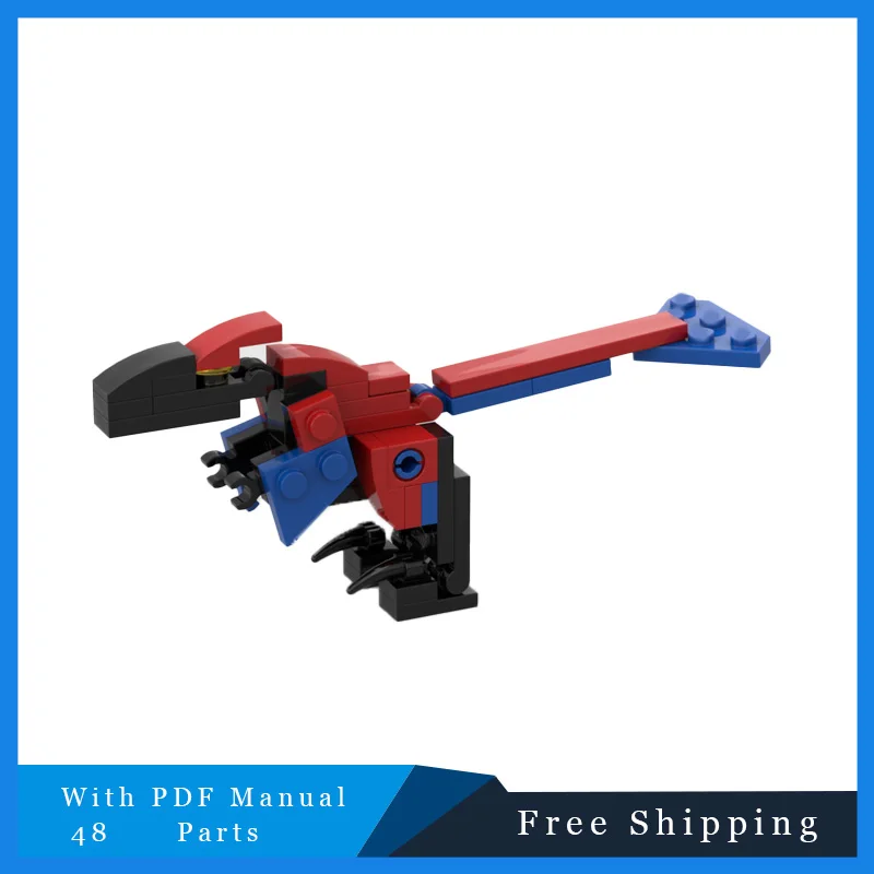 

48PCS Famous Movie Educational MOC Pyroraptor Modular Model Building Block Bricks Puzzle Children 's DIY Assembly Toys Sets Gift