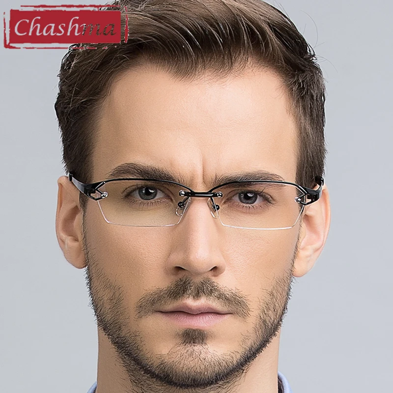 Pure Titanium Prescription Glasses Frame Semi Men Top Quality Eyewear Light Weight Optical Brand Designer Gafas Gentlemen