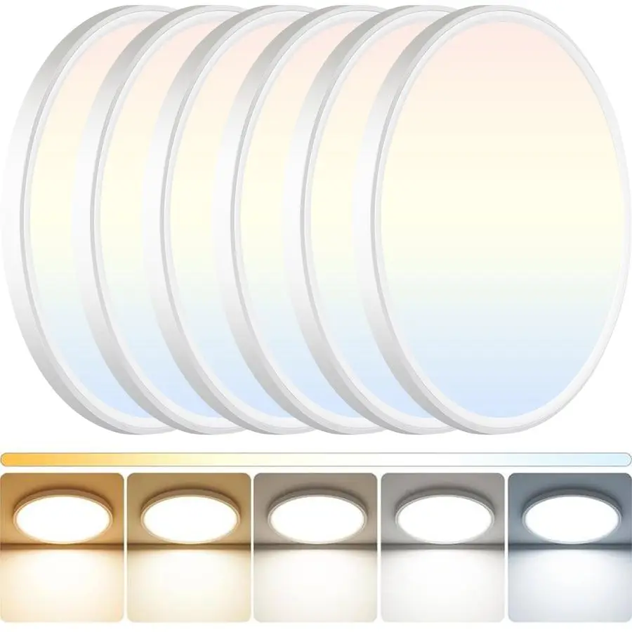 

LED Flush Mount Ceiling Light 12 inch Super Slim Dimmable amp 5CCT 27006000K Kitchen Lighting Fixtures Ceiling 24W White Low Pro