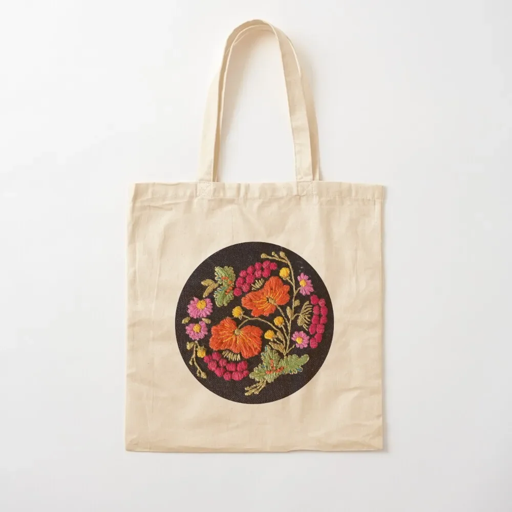 

Folk Flowers embroidery Tote Bag free delivery bags tote custom personalized Eco