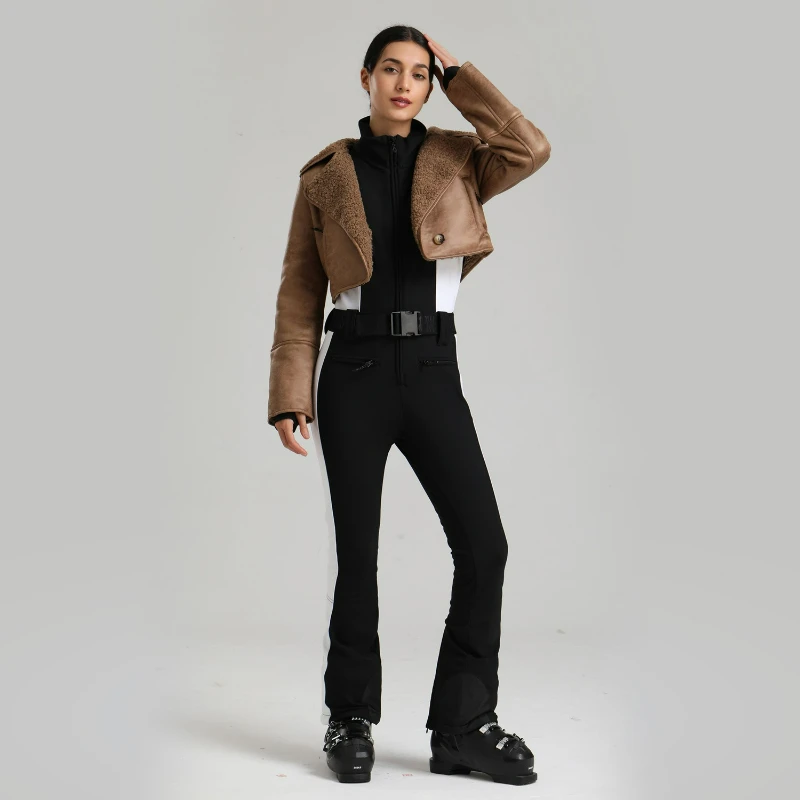 جديد أنثى سليم صالح الشتاء في الهواء الطلق ملابس الثلوج الحرارية يندبروف مقاوم للماء دائم التزلج بذلة المرأة قطعة واحدة بدلة تزلج #1