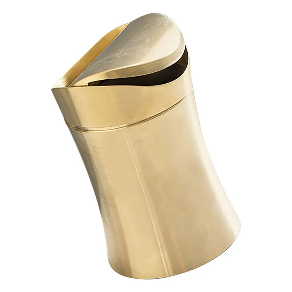 

Compact Metal Trash Can with Lid for Desk Stainless Steel Desktop Garbage Bin for Office Bedroom Bathroom Tabletop Trash Can