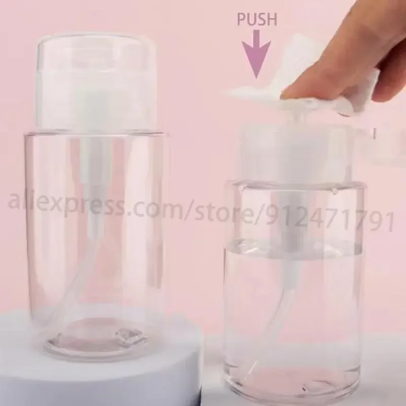 150 مللي زجاجات إعادة الملء للأظافر فارغة واضح الصحافة مضخة موزع مسمار الفن مزيل طلاء الأظافر الأنظف زجاجة ماكياج مانيكير أداة