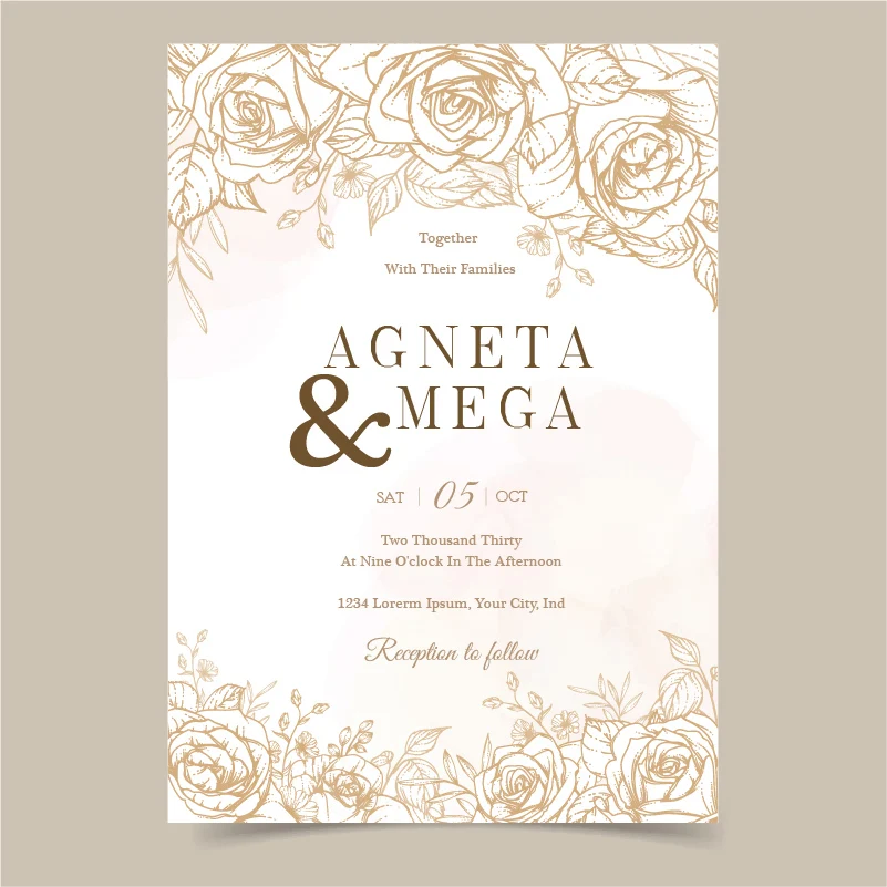 20/100Pc Personalized Wedding Invitations Custom Wedding Invitations Picture Flower Preservation Wedding Invitations
