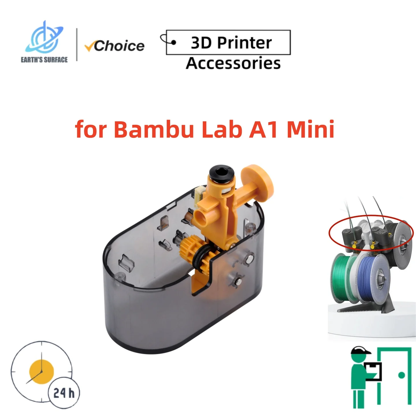 Earth's Surface AMS Lite Left & Right Feeder Filament Funnel Unit Slot 1-4 Replacement Part for Bambu Lab A1 Mini 3D Printer