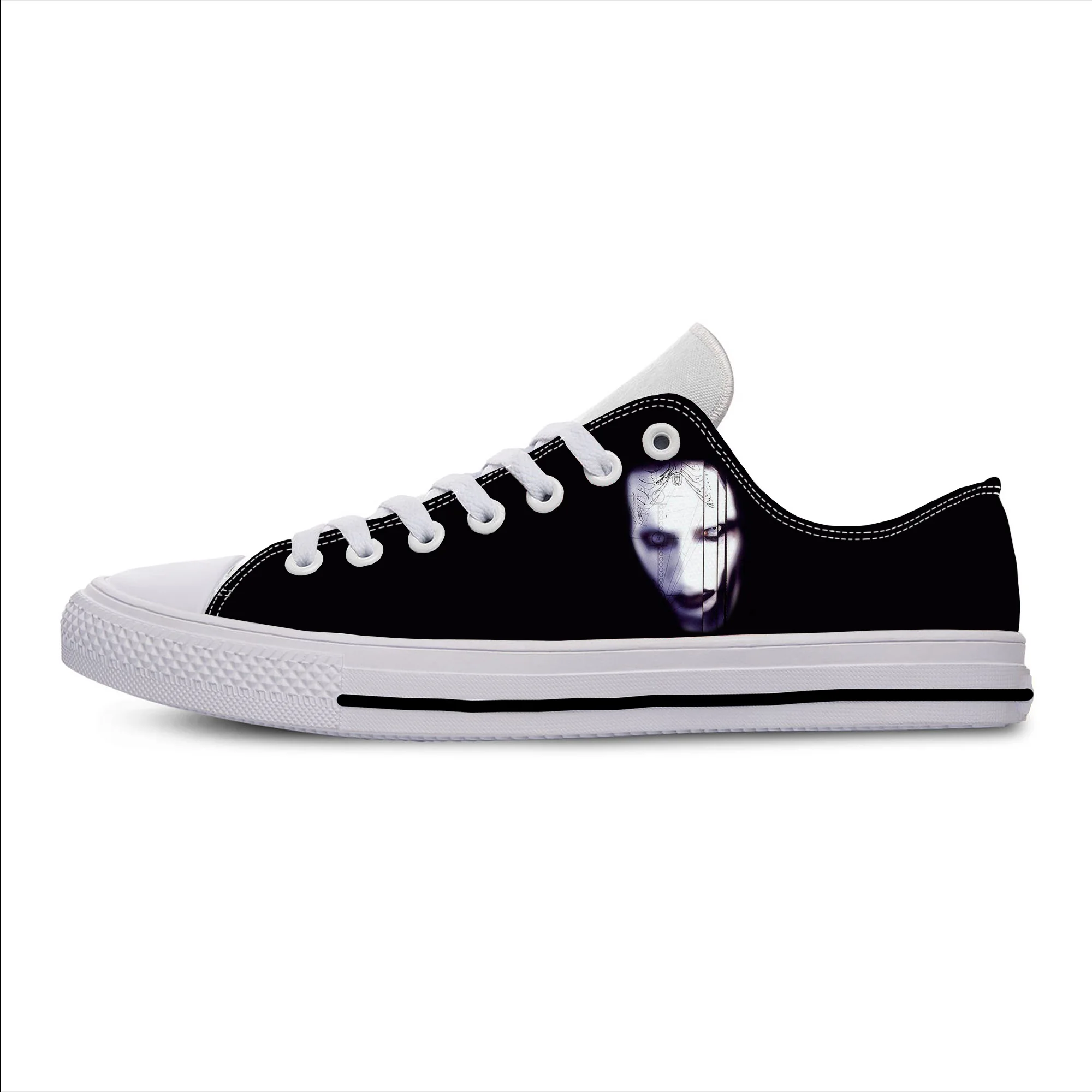 Hot Rock Band Music Singer Marilyn Manson Cool Casual Shoes Low Top Lightweight Breathable Men Women Sneakers Latest Board Shoes