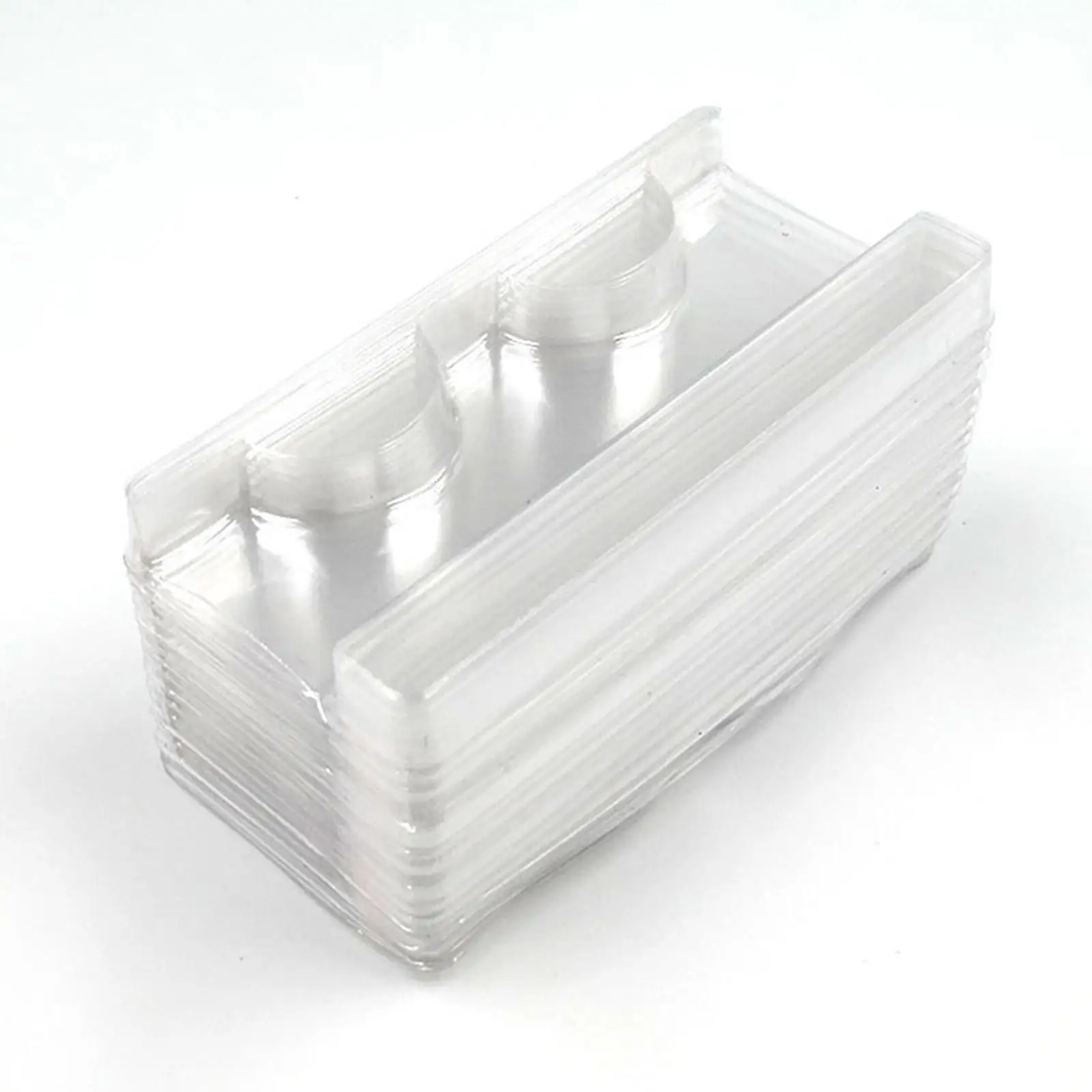 Soporte para bandeja de pestañas, paquete de 50 cajas de almacenamiento de plástico transparente, accesorios profesionales para salón de belleza para pestañas postizas