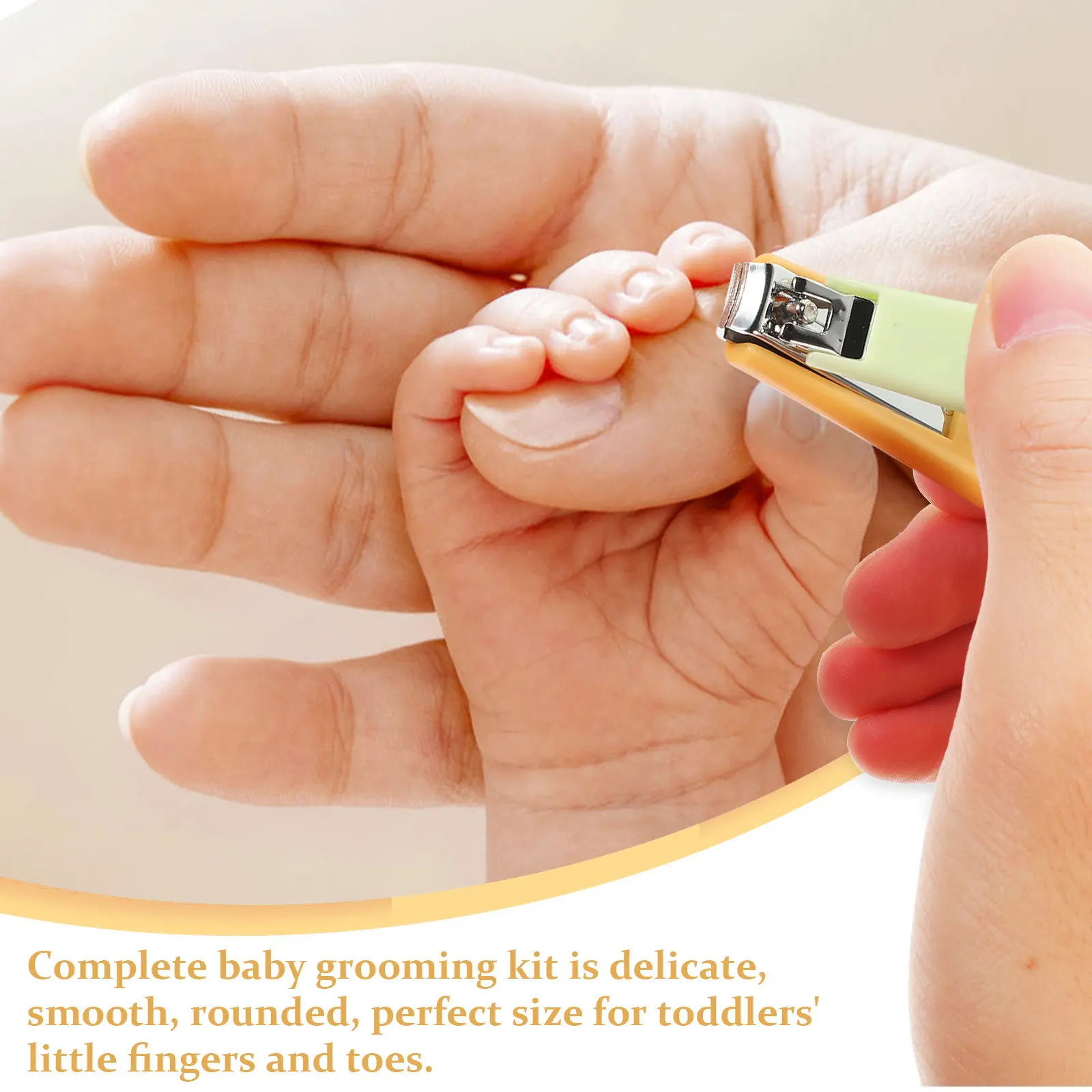 

1Set Baby Nail Clippers Kit Cartoon Design Stainless Steel Blades Safe Nail Trimmer Newborn Infant Care Grooming Kit with