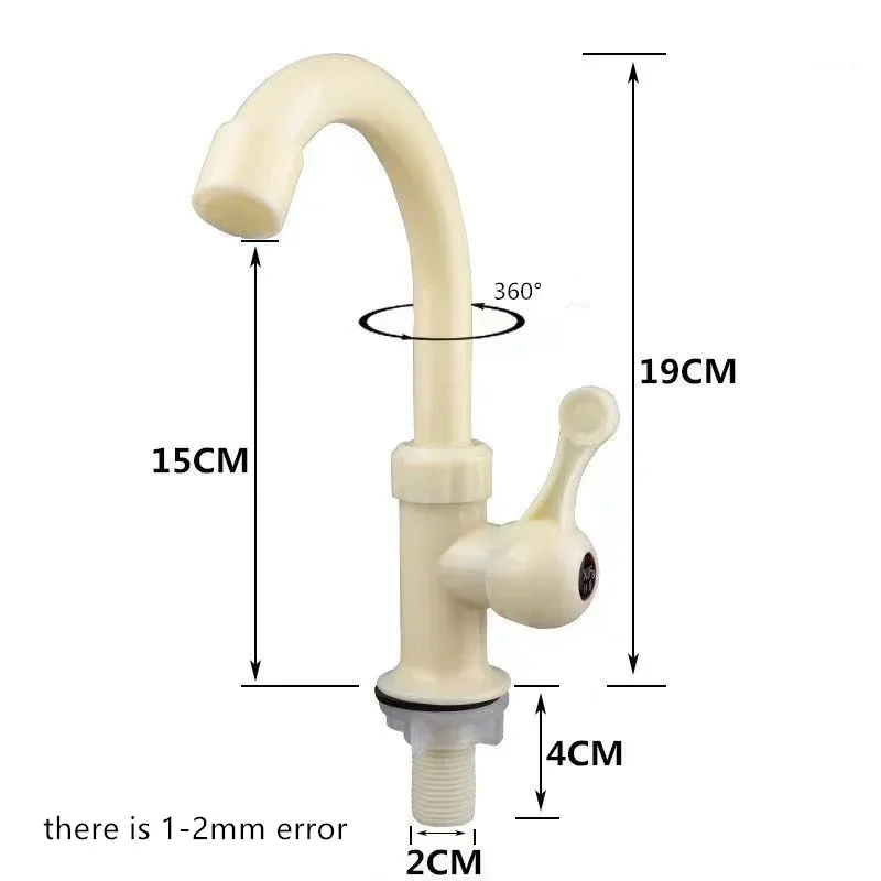 Description Picture 2 of item1Pcs Universal Plastic Faucet for Engineering Household Kitchen Sink Single Hole Tap Water Control
