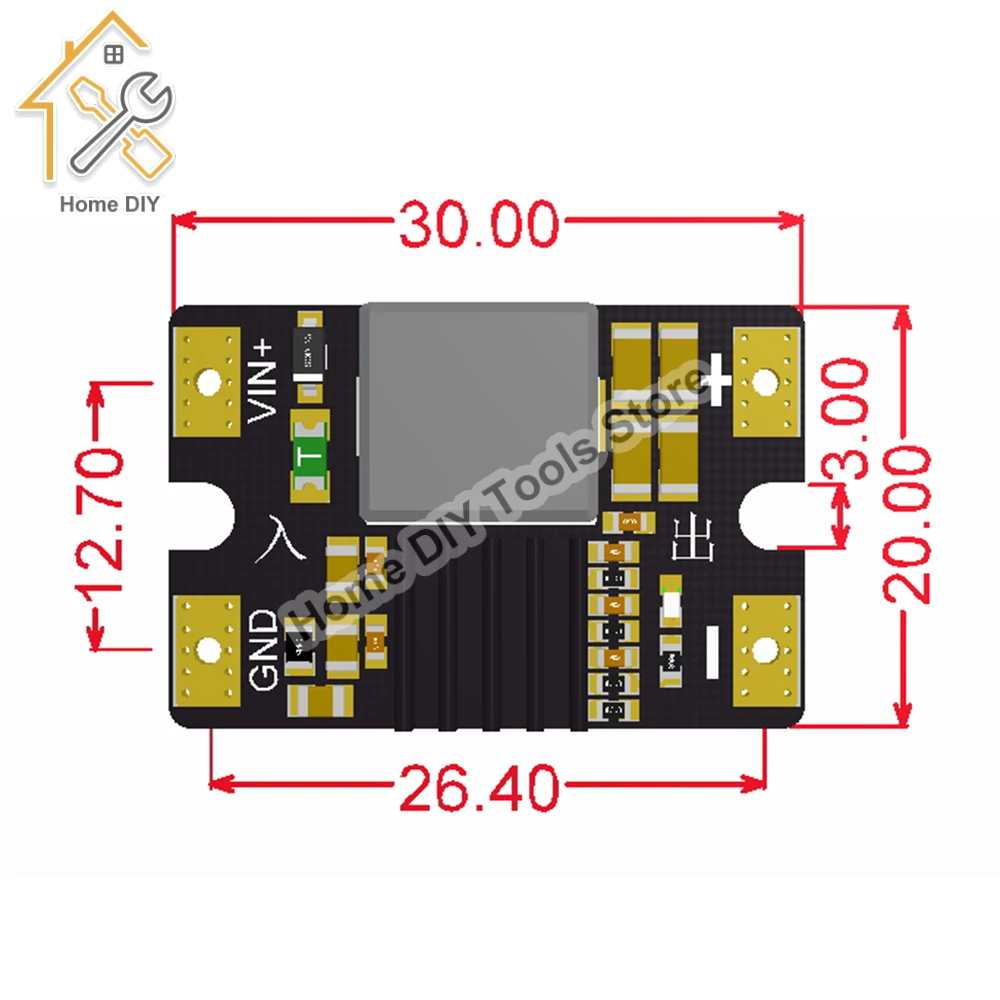 High Efficiency Output DC-DC 25V to 3.3V/5V/9V/12V 8A Buck Step Down Converter Board Module Voltage Regulator PCB Board