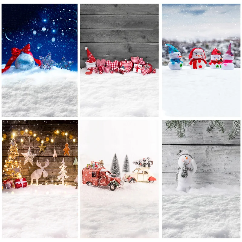 

Christmas Theme Photography Background Snowman ChristmasTree Children Portrait Backdrops For Photo Studio Props 21114 JXD-01