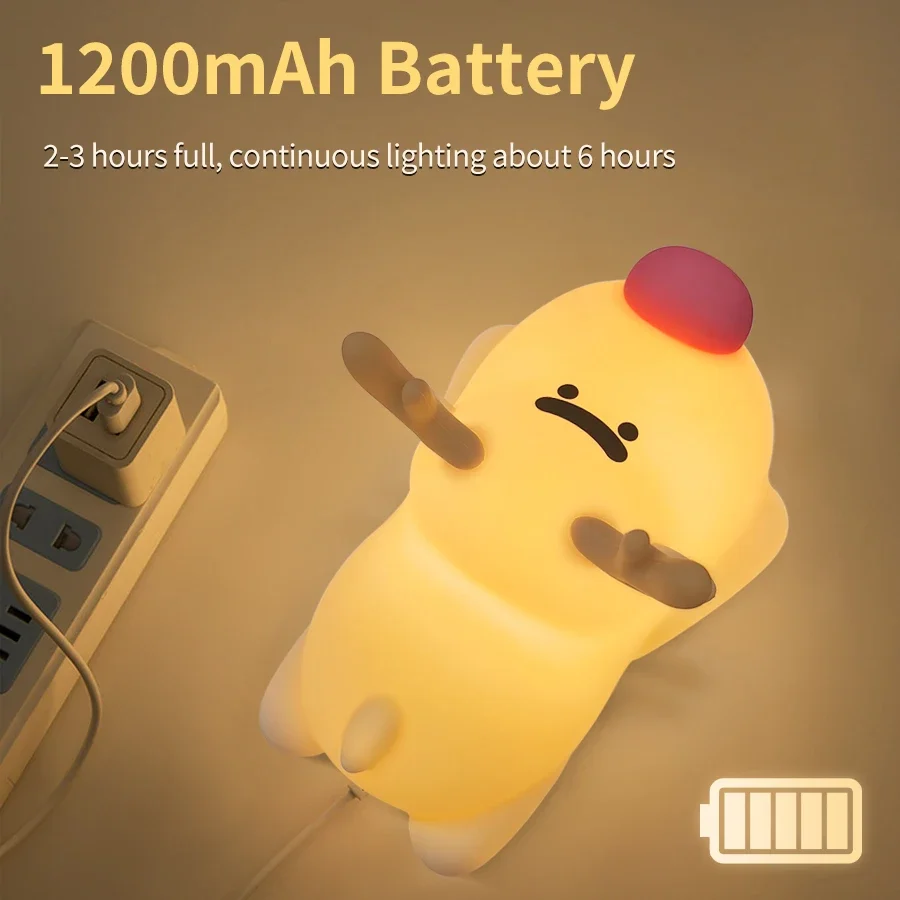 Christmas Led Light USB Rechargeable Night Light Silicone Reindeer Bedroom Bedside Table Lamp for Kids Birthday Gifts Dimmable