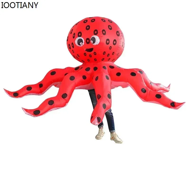 Men Women Animal Inflatable Costume Octopus Performance Props Shark Air Blow Suit Halloween Inflatable Mascot Stage Party Outfit