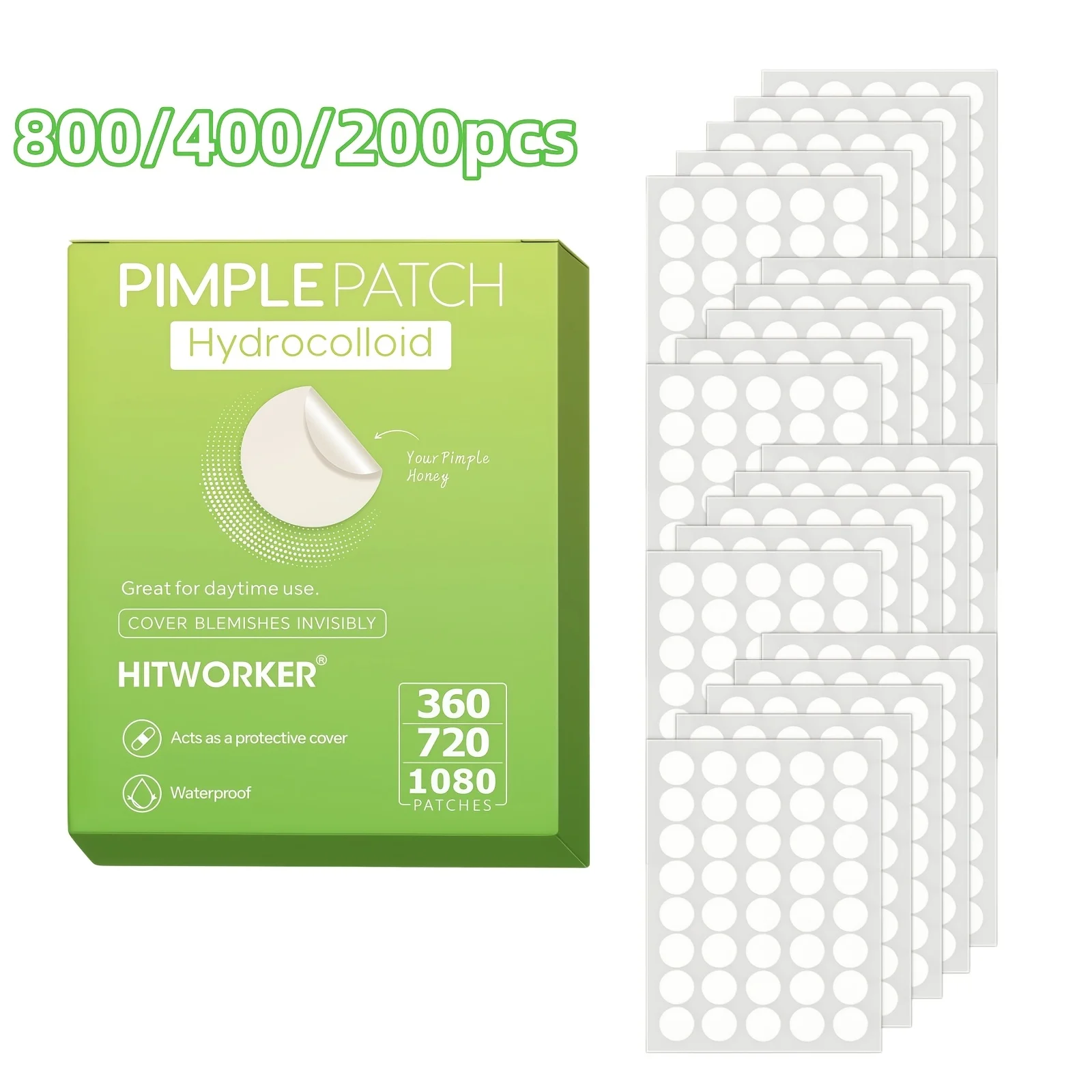 800/400/200pcs gel Face Cover Patches, Invisible Look Round Dots, Simple Daily Beauty Stickers for Women and Men