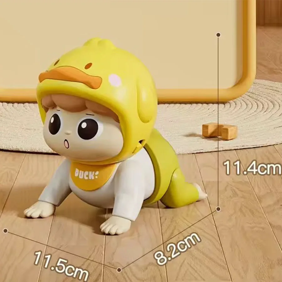 Baby mit Sound-Puppenspielzeug zum Erlernen des Krabbelpuzzles, Kopftraining, korrekte Krabbelaktivität, Geschenk, selbstbereitende Batterie