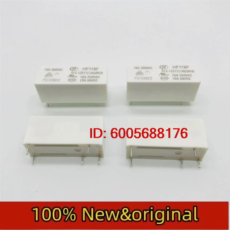 10PCS HF118F-012-1ZS1T (136) (653) 12VDC group conversion 5-pin 10A Hongfa relay Original & Brand New