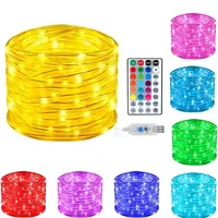 LED Rope Lights Outdoor 10/20M RGB Color Changing Fairy Light String USB Powered Rope Tube Light for Christmas Tree Party Decor