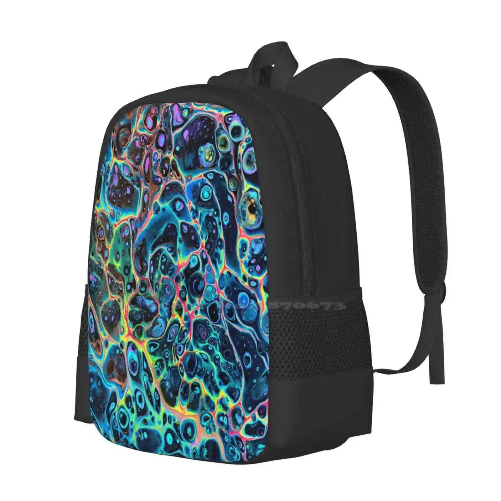 Iridescent Universe Fashion Pattern Design Travel Laptop School Backpack Bag Pour Art Abstract Design Original Art Abstract