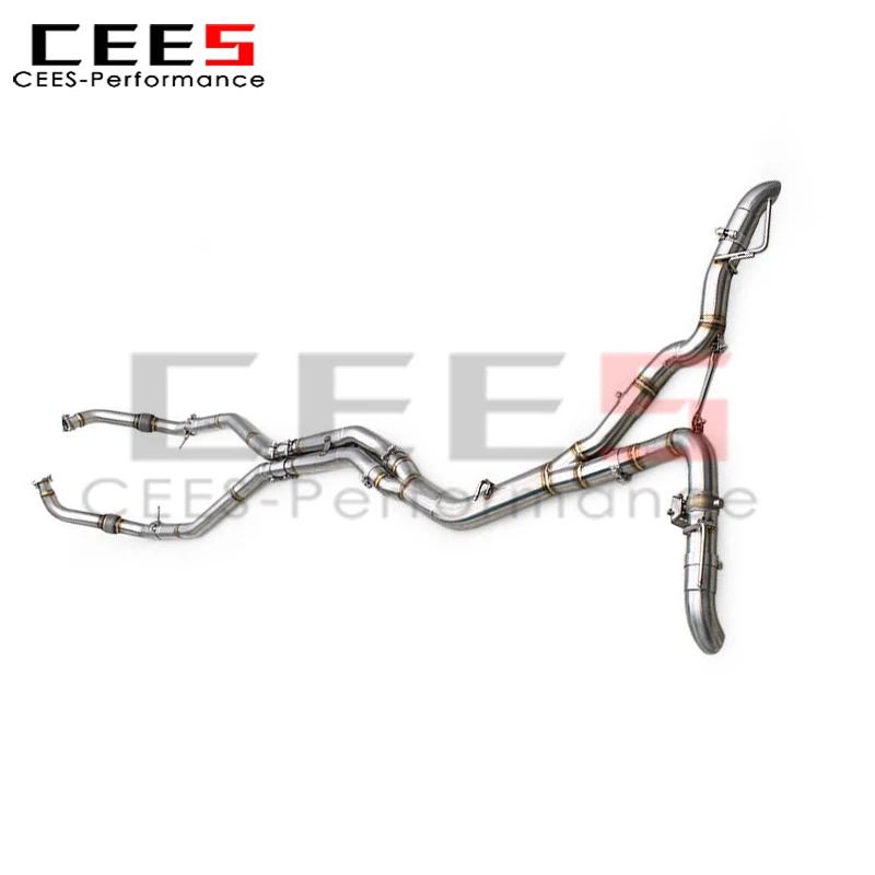 

cees SS304 Stainless Steel Valve Straight Exhaust Pipes for Audi SQ5 8Y 3.0T 2018+ Catback Exhaust System Sport Car Exhaust
