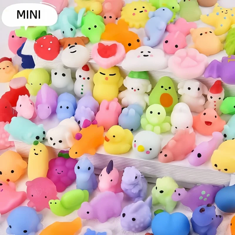 15 Stück Mini Mochi Squishies Kawaii Cartoon Stressabbau-Spielzeug zur Stresslinderung Quetschbälle Party-Geschenke Geburtstagsgeschenke
