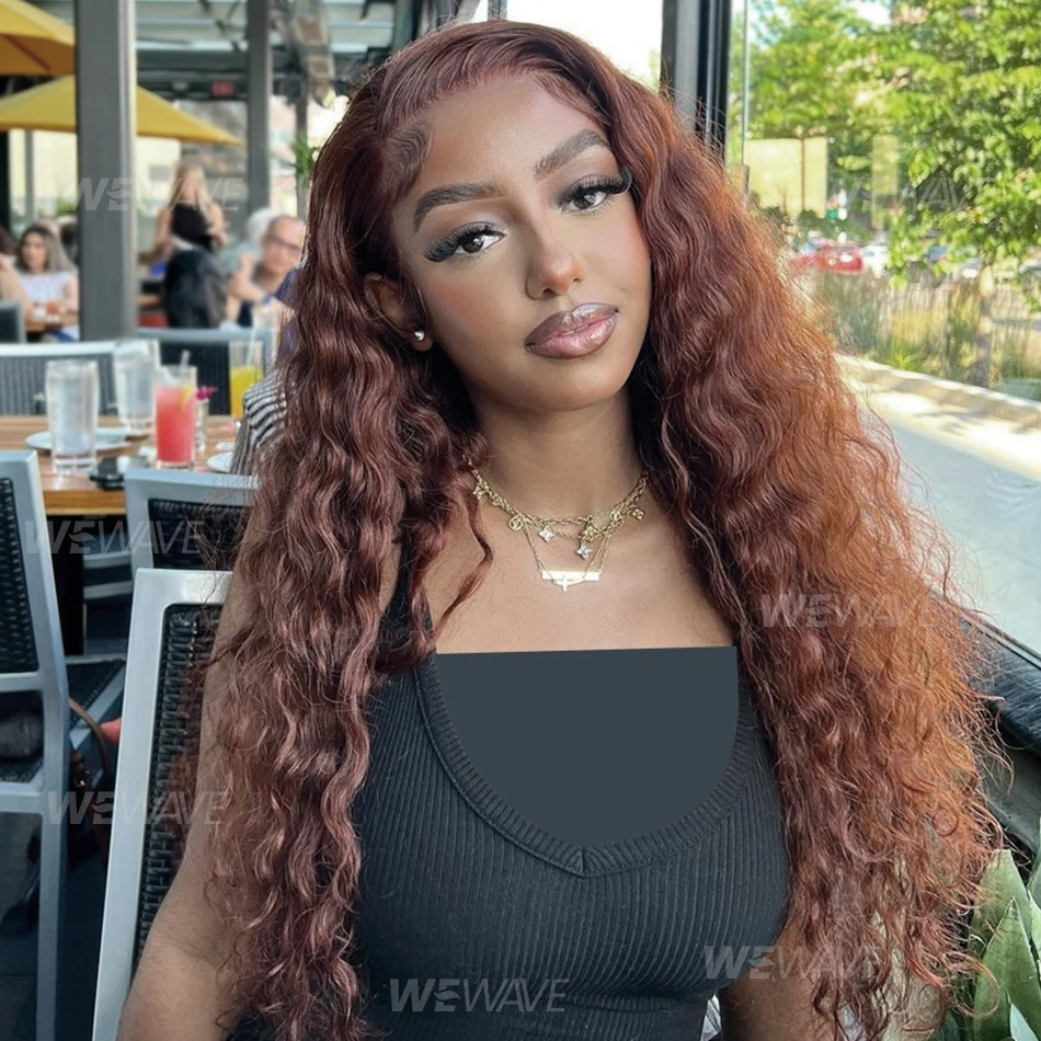 

Шоколадно-коричневые парики спереди, вьющиеся 13X4 13X6 Hd, парик фронтальной части шнурка, 100% глубокая волна, человеческие волосы спереди, предварительно выщипанные парики для женщин