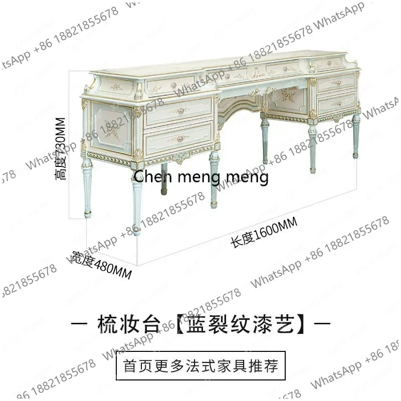 AA retro dresser combination crack paint painted gold foil dresser makeup mirror