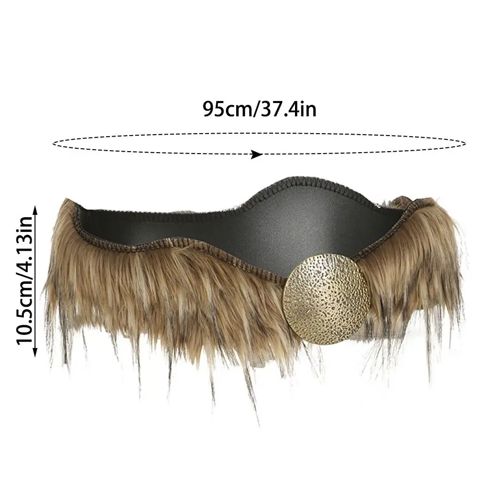 Новый искусственный кожаный меховой ремень в стиле панк, пушистый теплый плюшевый пояс с цепочкой Y2K, супер мягкий пояс, джинсы, брюки, декор