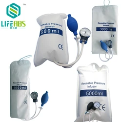 Infusion Pressure Bag with Pressure Display 500ml.1000ml.3000ml.5000ml for Blood and Fluid Quick Infusion