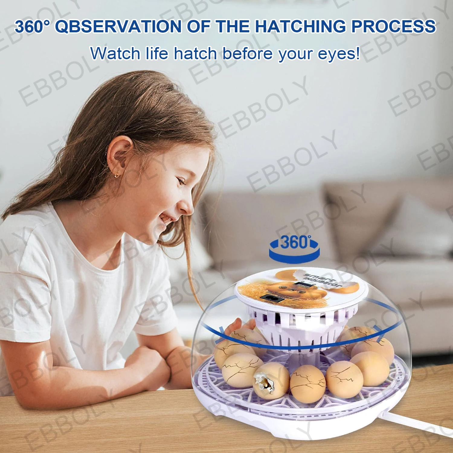 Automatic Egg Incubator Household Small Chicken Duck Goose Egg Incubator Automatic Watering Intelligent Temperature Control