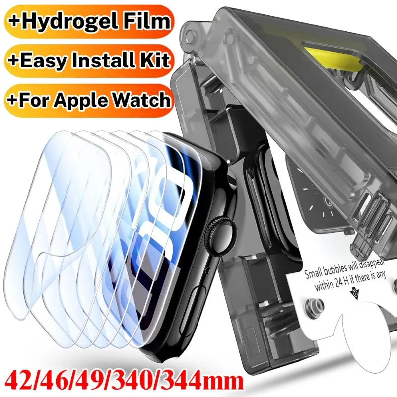 

1-2Pack Easy Install Hydrogel Film For Apple Watch Ultra 3 S11 49mm 46mm 42mm SE 340mm 344mm HD Anti-Scratc Screen Protector