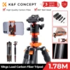 K & fコンセプトカーボンファイバーカメラ三脚、360度ボールヘッド、カメラ用に取り外し可能な一脚、10kgの負荷、s255c1、68