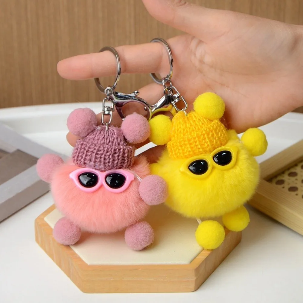 Plush Keychain Elf Rex Rabbit Hair Pendant Imitation Plush Pendant Coal Ball Colorful Cute Creative Bag Pendant