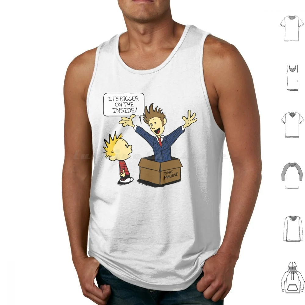 Calvin And The Tank Tops Print Cotton Who Nerd Geek Whovian The Dr David Tennant Space Time Sci Fi Tv Time Lord British