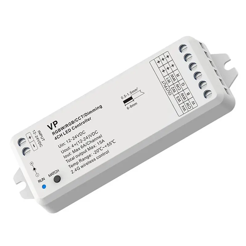 【ALLOWANCE】For RGBW/RGB/CCT LED Strip Compatible 4CH Standalone Dimmer Kit Featuring 2.4G Remote Control Functionality