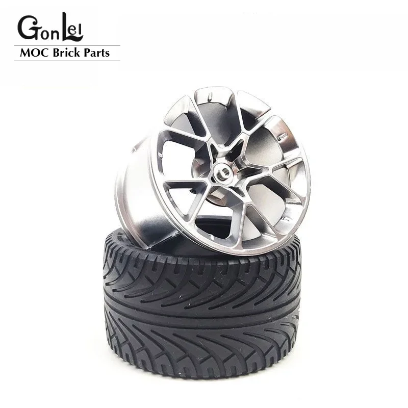 4Pcs Technical Wheels Tyres Hub ZR 23799 + 37383 fit for 42083 Decool 3388c 20086 Cars MOC Building Block Model DIY Brick Toys