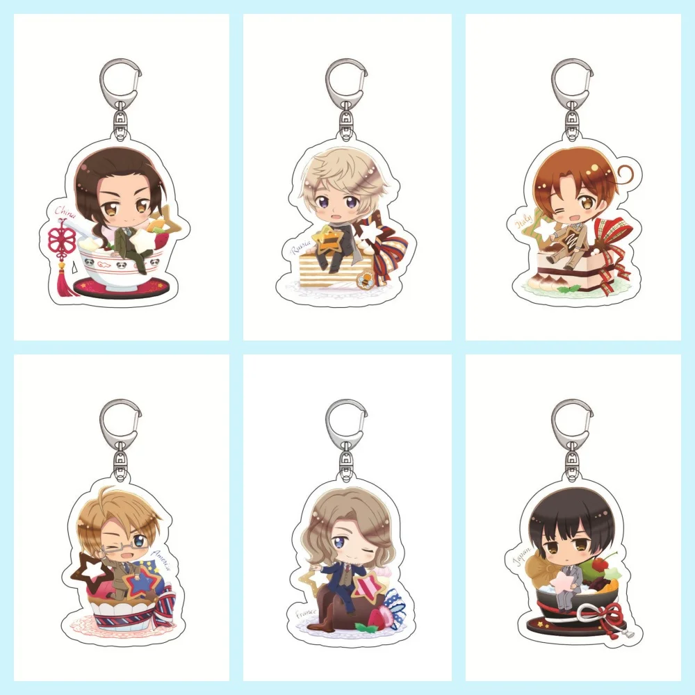 6CM Hot Anime APH Hetalia Powers Anime Acrylic Stand Doll Italy Germany France China Figure Model Plate Cosplay Themed Series