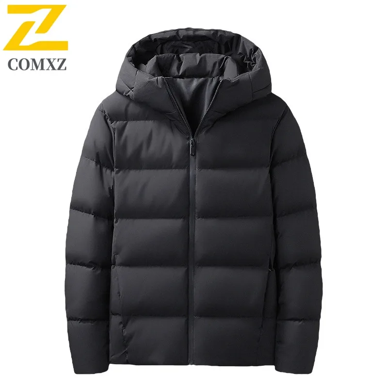

COMXZ High-Quality Padded Jacket Lightweight 2025 Winter New Hooded Snow Down Jacket Street Comfortable Men's Clothing Ski Suit