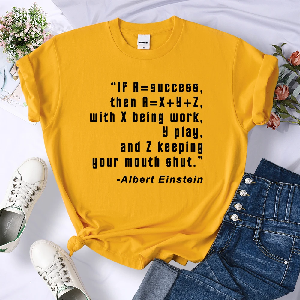 Scientist Quote: A=X+Y+Z Vintage Y2K Womens T-Shirt Cool Hip Hop T Shirts Street Fashion Tee Shirtbreathable Crop Top Women