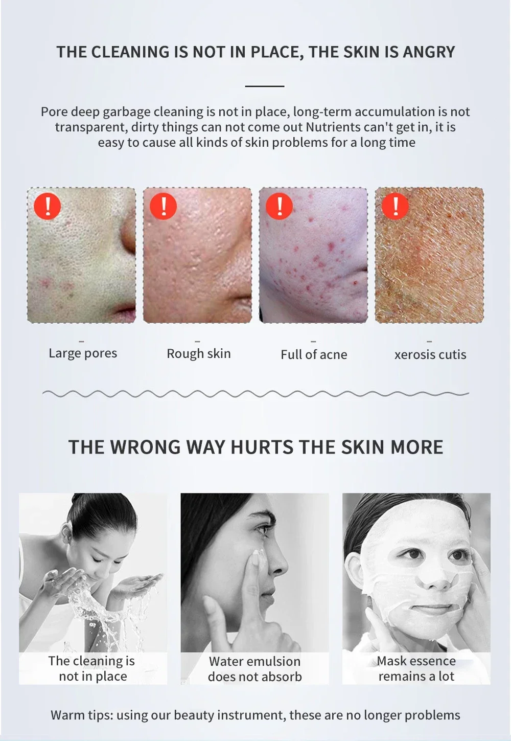 Mesotherapy ใบหน้า Electroporation RF และ EMS ความถี่วิทยุ Photon Face Lifting กระชับกําจัดริ้วรอย Skin Care เครื่องมือ